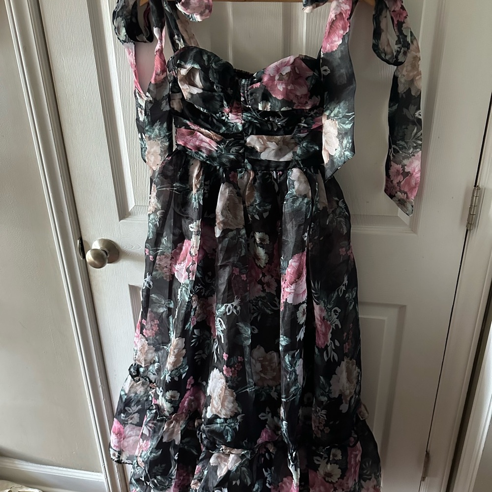 Petal & Pup Floral Maxi Dress - Black and Pink